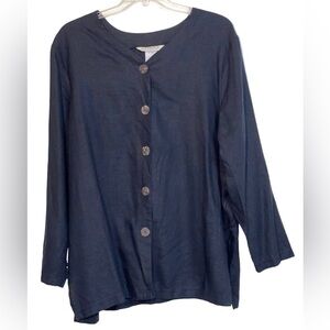 NWT Melrose Linen blend button up blouse. Size 24 New Old stock